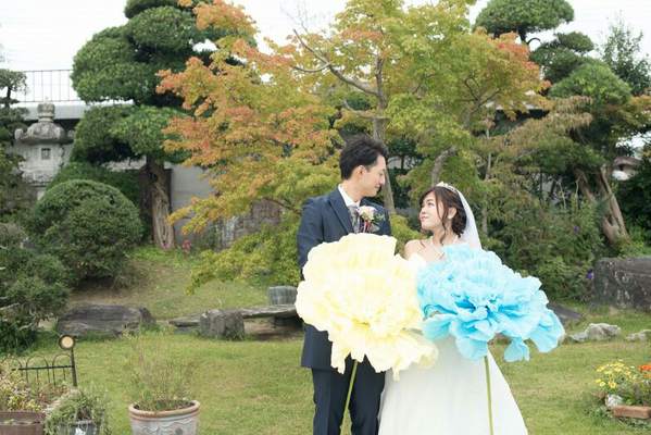 ジャイアントフラワーで結婚式