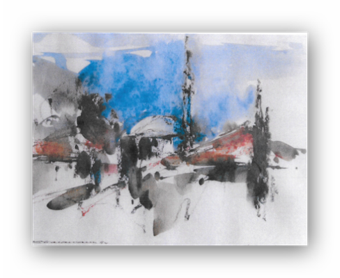 Sarjevo Markt, gerahmt, 64x63 (Nr 051)