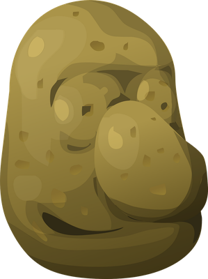 rocher - nature - environnement - smiley émoticône émoji cartoon clipart illustration - artémotic