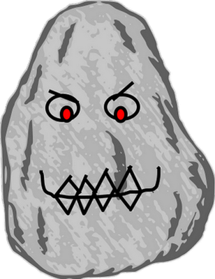 rocher - nature - environnement - smiley émoticône émoji cartoon clipart illustration - artémotic