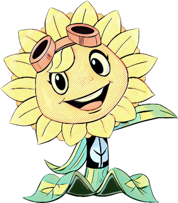 tournesol [Plants vs Zombies] - nature - environnement - smiley émoticône émoji cartoon clipart illustration - artémotic