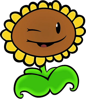 tournesol [Plants vs Zombies] - nature - environnement - smiley émoticône émoji cartoon clipart illustration - artémotic