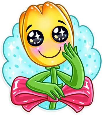 tulipe - nature - environnement - smiley émoticône émoji cartoon clipart illustration - artémotic