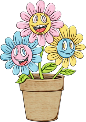 fleur - nature - environnement - smiley émoticône émoji cartoon clipart illustration - artémotic