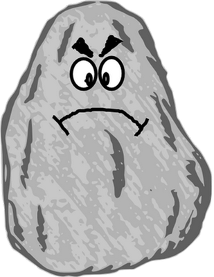 rocher - nature - environnement - smiley émoticône émoji cartoon clipart illustration - artémotic