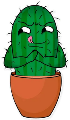 cactus - nature - environnement - smiley émoticône émoji cartoon clipart illustration - artémotic