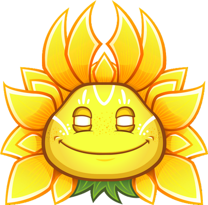tournesol [Plants vs Zombies] - nature - environnement - smiley émoticône émoji cartoon clipart illustration - artémotic