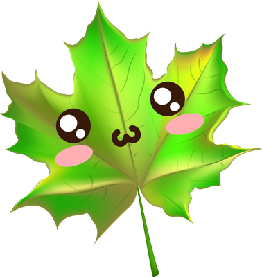 feuille - nature - environnement - smiley émoticône émoji cartoon clipart illustration - artémotic