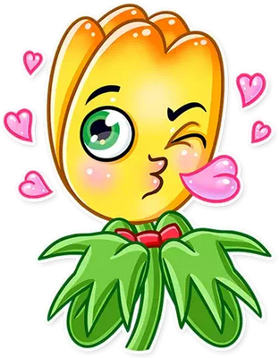 tulipe - nature - environnement - smiley émoticône émoji cartoon clipart illustration - artémotic