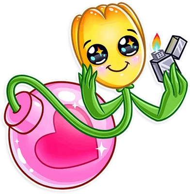 tulipe - nature - environnement - smiley émoticône émoji cartoon clipart illustration - artémotic