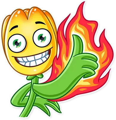 tulipe - nature - environnement - smiley émoticône émoji cartoon clipart illustration - artémotic