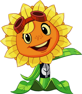 tournesol [Plants vs Zombies] - nature - environnement - smiley émoticône émoji cartoon clipart illustration - artémotic