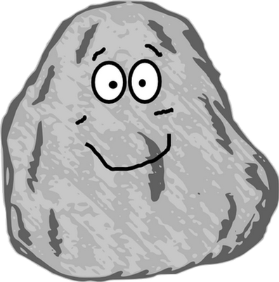 rocher - nature - environnement - smiley émoticône émoji cartoon clipart illustration - artémotic