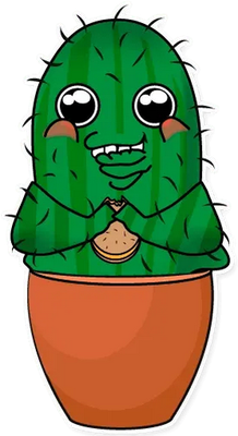 cactus - nature - environnement - smiley émoticône émoji cartoon clipart illustration - artémotic