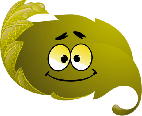 feuille - nature - environnement - smiley émoticône émoji cartoon clipart illustration - artémotic