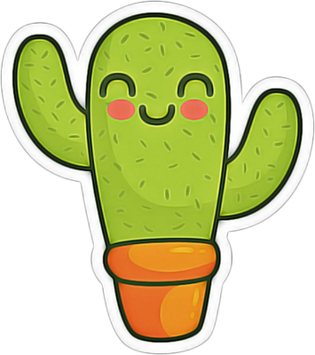 cactus - nature - environnement - smiley émoticône émoji cartoon clipart illustration - artémotic