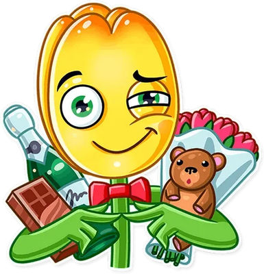 tulipe - nature - environnement - smiley émoticône émoji cartoon clipart illustration - artémotic