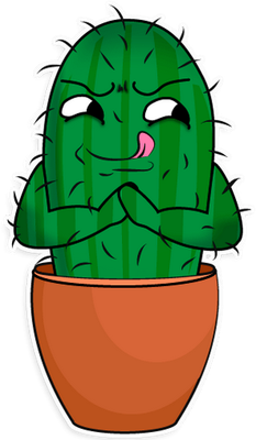 cactus - nature - environnement - smiley émoticône émoji cartoon clipart illustration - artémotic