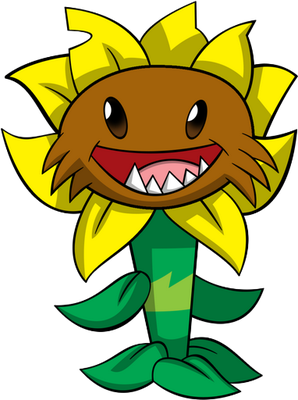 tournesol [Plants vs Zombies] - nature - environnement - smiley émoticône émoji cartoon clipart illustration - artémotic