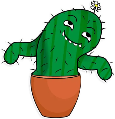 cactus - nature - environnement - smiley émoticône émoji cartoon clipart illustration - artémotic