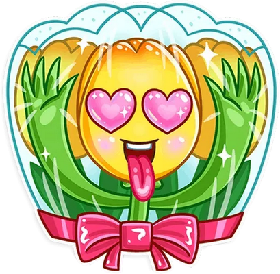 tulipe - nature - environnement - smiley émoticône émoji cartoon clipart illustration - artémotic