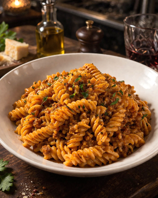 Food-Fotos, darunter Pizza, Pasta, Salate, Antipasti und Desserts aus der Küche des Gusto Italiano.