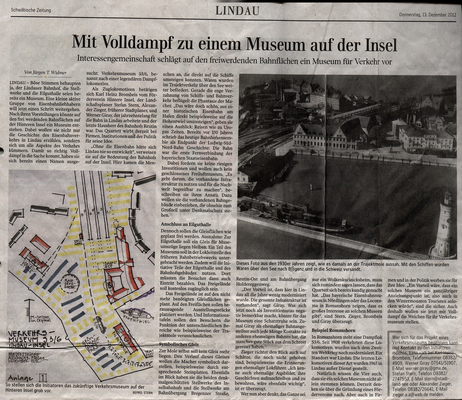 Lindauer Zeitung 13.12.2012: Gründung Initiative, Museums-Konzept 