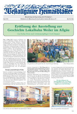 Westallgäuer Heimatblätter Juni 2025: Eröffnung Ausstellung Lokalbahn Weiler