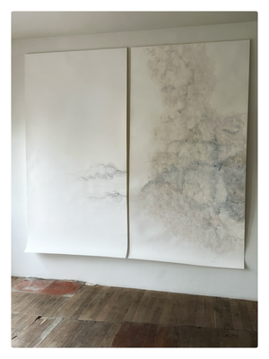 Humeurs / 2025 / Diptyque / Aquarelle sur papier Nuage / 250x262 cm l'ensemble