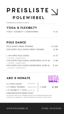 Preisliste ab 04.04.2026 