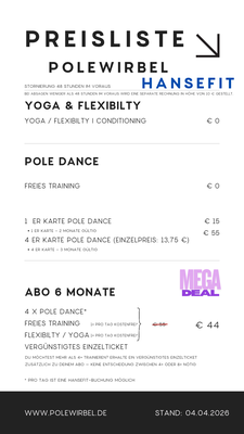 Preisliste Hansefit  04.04.2026 