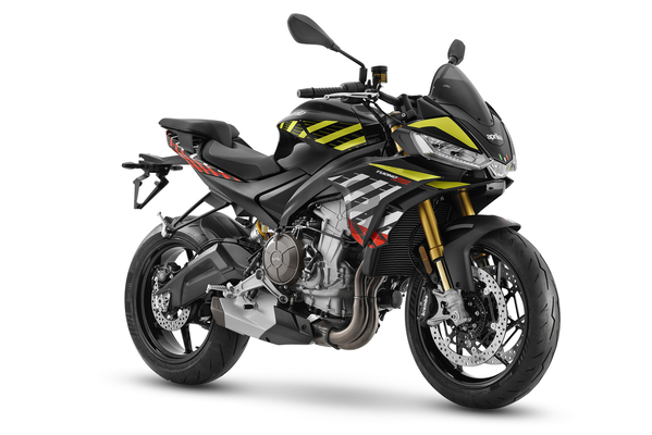 Aprilia Tuono 660 Factory in Shakedown Yellow, Ansicht vorne rechts