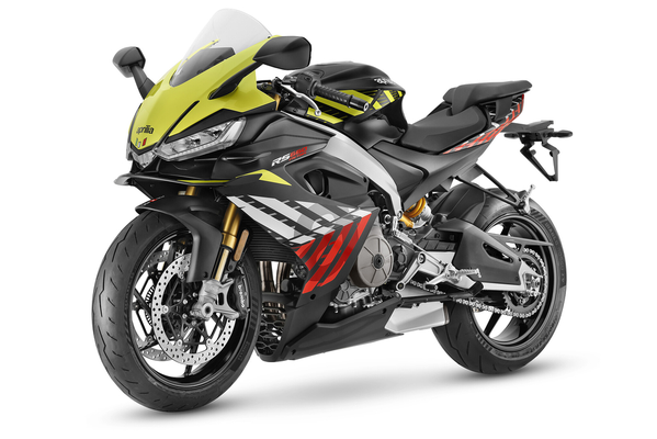 Aprilia 660 Factory in Shakedown Yellow, Ansicht vorne links