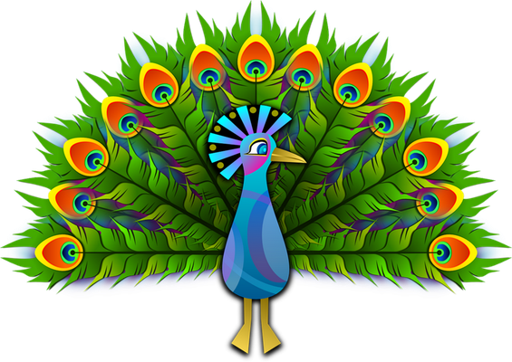 paon - oiseau - animaux - smiley émoticône émoji cartoon clipart illustration - artémotic