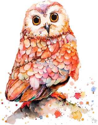 chouette - oiseau - animaux - smiley émoticône émoji cartoon clipart illustration - artémotic