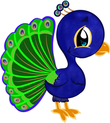 paon - oiseau - animaux - smiley émoticône émoji cartoon clipart illustration - artémotic