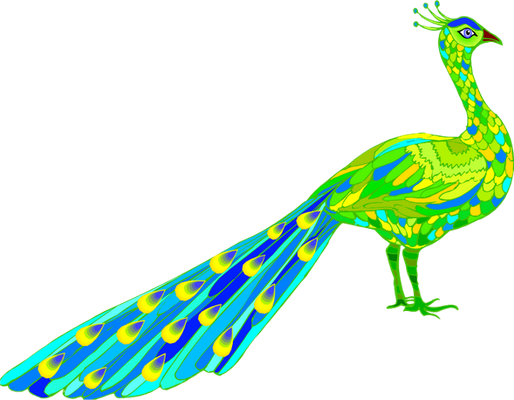 paon - oiseau - animaux - smiley émoticône émoji cartoon clipart illustration - artémotic