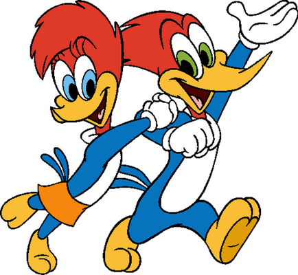 Woody Woodpecker - oiseau - animaux - smiley émoticône émoji cartoon clipart illustration - artémotic