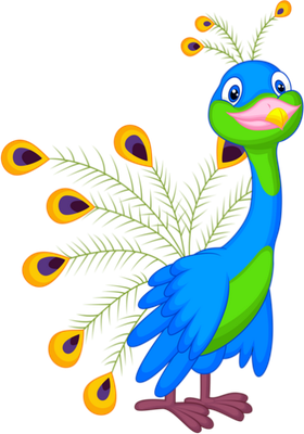 paon - oiseau - animaux - smiley émoticône émoji cartoon clipart illustration - artémotic