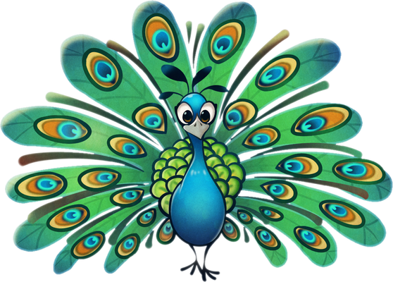 paon - oiseau - animaux - smiley émoticône émoji cartoon clipart illustration - artémotic