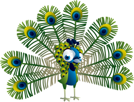 paon - oiseau - animaux - smiley émoticône émoji cartoon clipart illustration - artémotic