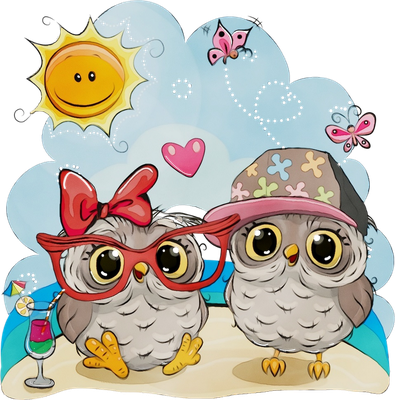 chouette - oiseau - animaux - smiley émoticône émoji cartoon clipart illustration - artémotic