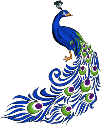 paon - oiseau - animaux - smiley émoticône émoji cartoon clipart illustration - artémotic
