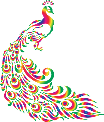 paon - oiseau - animaux - smiley émoticône émoji cartoon clipart illustration - artémotic