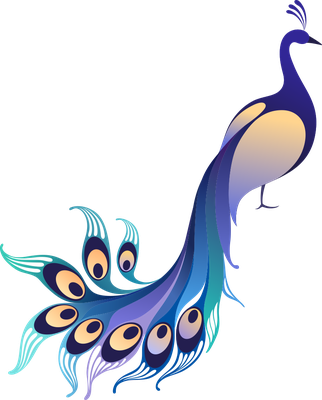 paon - oiseau - animaux - smiley émoticône émoji cartoon clipart illustration - artémotic