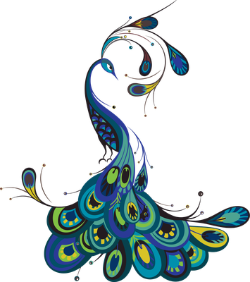 paon - oiseau - animaux - smiley émoticône émoji cartoon clipart illustration - artémotic