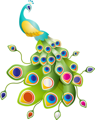 paon - oiseau - animaux - smiley émoticône émoji cartoon clipart illustration - artémotic