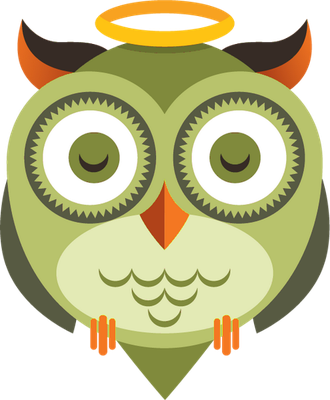 hibou - oiseau - animaux - smiley émoticône émoji cartoon clipart illustration - artémotic