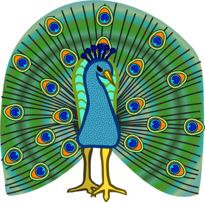 paon - oiseau - animaux - smiley émoticône émoji cartoon clipart illustration - artémotic