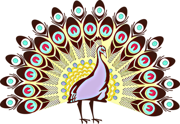 paon - oiseau - animaux - smiley émoticône émoji cartoon clipart illustration - artémotic